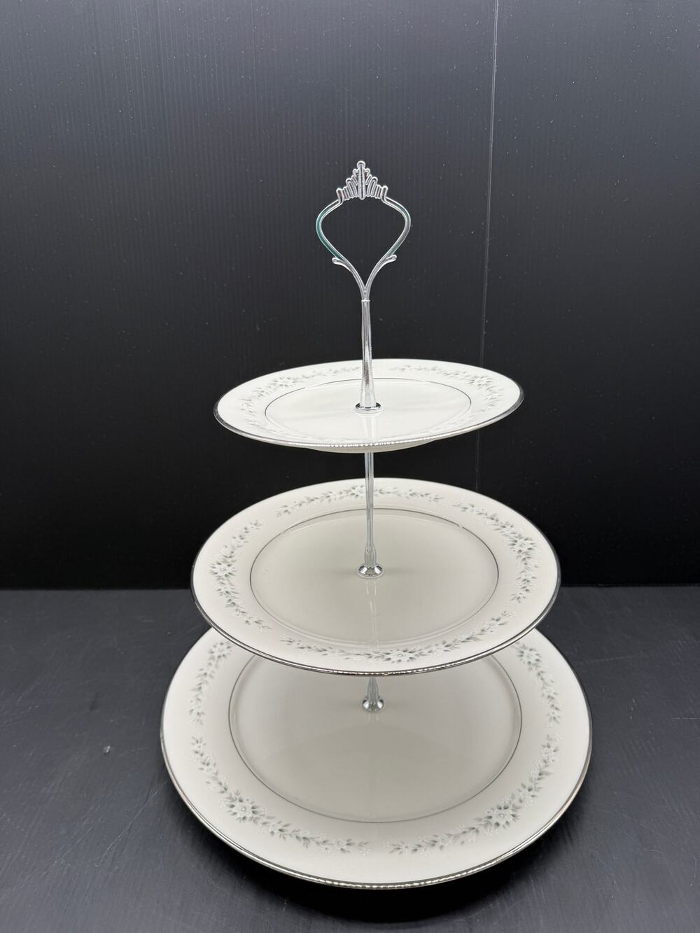 Copied - Handmade Tiered Tray from Vintage Plates